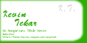 kevin tekar business card